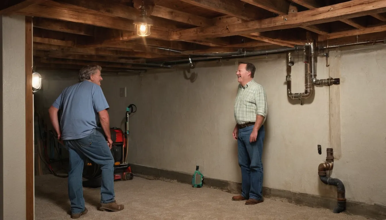 A provider inspecting a basement wall with a flashlight in a Salt Lake City home